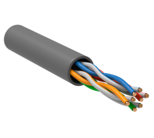 Витая пара U/UTP кат.5E 4х2х24AWG solid LSZH нг(А)-HF серый (305м) РФ/Т ITK LC1-C5E04-121-T-R