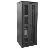 Шкаф напольный 42U 750х600мм дверь передняя перфорированная задняя распашная перфорированная черный RAL9005 ITK LINEA N LN05-42U76-P2P-SBZ