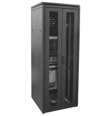 Шкаф напольный 42U 750х600мм дверь передняя перфорированная задняя распашная перфорированная черный RAL9005 ITK LINEA N LN05-42U76-P2P-SBZ