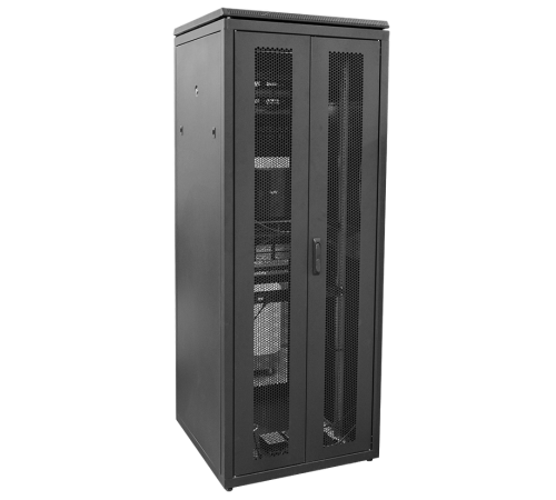 Шкаф напольный 42U 750х600мм дверь передняя перфорированная задняя распашная перфорированная черный RAL9005 ITK LINEA N LN05-42U76-P2P-SBZ
