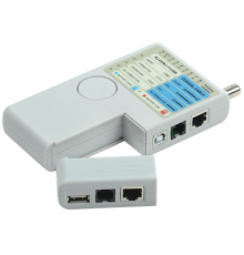 Тестер для витой пары 4в1 RJ45/RJ11/BNC/USB с элементом питания ITK WH3468