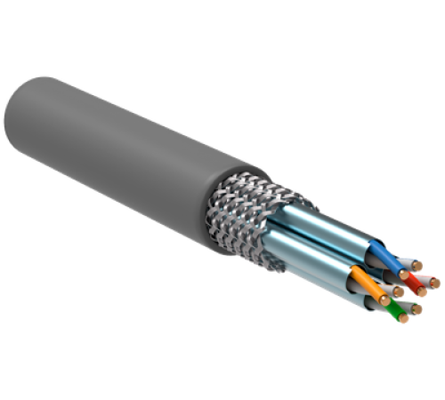 Витая пара S/FTP кат.6A 4х2х23AWG solid LSZH нг(А)-HF серый (305м) ITK LC1-C6A04-621
