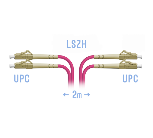 Патчкорд оптический LC/UPC-LC/UPC MM (OM4) Duplex 2 метра SNR SNR-PC-LC/UPC-MM4-DPX-2m Патчкорд оптический LC/UPC-LC/UPC MM (OM4) Duplex 2 метра SNR SNR-PC-LC/UPC-MM4-DPX-2m