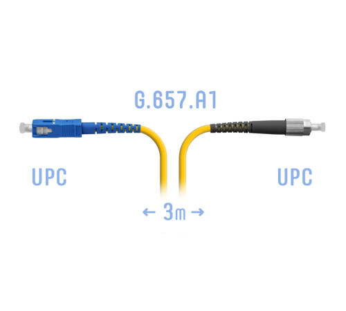 Патчкорд оптический FC/UPC-SC/UPC SM G.657.A1 3 метра SNR SNR-PC-FC/UPC-SC/UPC-A-3m Патчкорд оптический FC/UPC-SC/UPC SM G.657.A1 3 метра SNR SNR-PC-FC/UPC-SC/UPC-A-3m