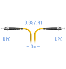 Патчкорд оптический ST/UPC SM G.657.A1 3 метра SNR SNR-PC-ST/UPC-A-3m