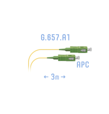 Шнур монтажный оптический SC/APC SM G.657.A1 3 метра SNR SNR-PC-SC/APC-A-3m (0 9) (0,9)