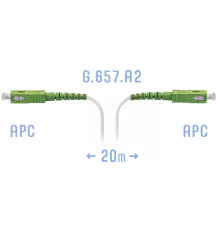 Патчкорд оптический FTTH SC/APC кабель 604-02-01W 20 метров SNR SNR-PC-FTTH-SC/APC-C-20m