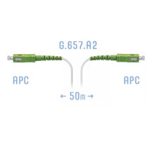 Патчкорд оптический FTTH SC/APC кабель 604-02-01W 50 метров SNR SNR-PC-FTTH-SC/APC-C-50m