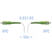 Патчкорд оптический FTTH SC/APC кабель 604-02-01W 50 метров SNR SNR-PC-FTTH-SC/APC-C-50m