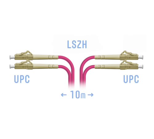 Патчкорд оптический LC/UPC-LC/UPC MM (OM4) Duplex 10 метров SNR SNR-PC-LC/UPC-MM4-DPX-10m Патчкорд оптический LC/UPC-LC/UPC MM (OM4) Duplex 10 метров SNR SNR-PC-LC/UPC-MM4-DPX-10m