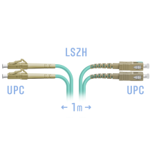Патчкорд оптический LC/UPC-SC/UPC MM Duplex 1метр SNR SNR-PC-LC/UPC-SC/UPC-MM-DPX-1m
