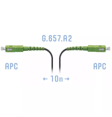 Патчкорд оптический FTTH SC/APC кабель 604-02-01 10 метров SNR SNR-PC-FTTH-SC/APC-B-10m