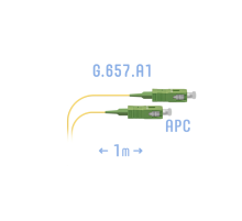 Шнур монтажный оптический SC/APC SM G.657.A1 1 метр SNR SNR-PC-SC/APC-A-1m (0 9) (0,9)