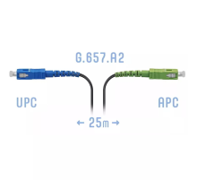 Патчкорд оптический FTTH SC/APC-SC/UPC кабель 604-02-01 25 метров SNR SNR-PC-FTTH-SC/APC-SC/UPC-B-25m