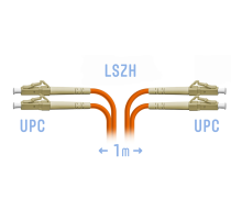Патчкорд оптический LC/UPC MM (OM2) Duplex 1 метр SNR SNR-PC-LC/UPC-MM2-DPX-1m