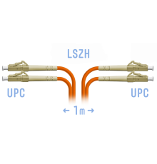 Патчкорд оптический LC/UPC MM (OM2) Duplex 1 метр SNR SNR-PC-LC/UPC-MM2-DPX-1m