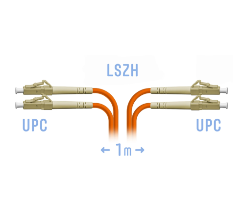 Патчкорд оптический LC/UPC MM (OM2) Duplex 1 метр SNR SNR-PC-LC/UPC-MM2-DPX-1m Патчкорд оптический LC/UPC MM (OM2) Duplex 1 метр SNR SNR-PC-LC/UPC-MM2-DPX-1m