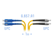 Патчкорд оптический FC/UPC-SC/UPC SM G.657.A1 Duplex 1 метр SNR SNR-PC-FC/UPC-SC/UPC-DPX-A-1m