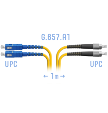 Патчкорд оптический FC/UPC-SC/UPC SM G.657.A1 Duplex 1 метр SNR SNR-PC-FC/UPC-SC/UPC-DPX-A-1m