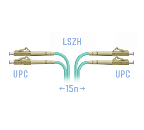 Патчкорд оптический LC/UPC MM Duplex 15 метров SNR SNR-PC-LC/UPC-MM-DPX-15m Патчкорд оптический LC/UPC MM Duplex 15 метров SNR SNR-PC-LC/UPC-MM-DPX-15m