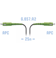 Патчкорд оптический FTTH SC/APC кабель 604-02-01 25 метров SNR SNR-PC-FTTH-SC/APC-B-25m