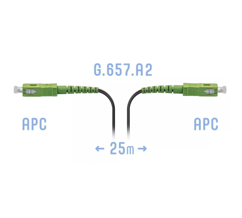 Патчкорд оптический FTTH SC/APC кабель 604-02-01 25 метров SNR SNR-PC-FTTH-SC/APC-B-25m
