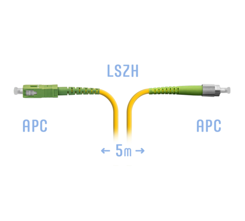 Патчкорд оптический FC/APC-SC/APC SM 5 метров SNR SNR-PC-FC/APC-SC/APC-5m Патчкорд оптический FC/APC-SC/APC SM 5 метров SNR SNR-PC-FC/APC-SC/APC-5m