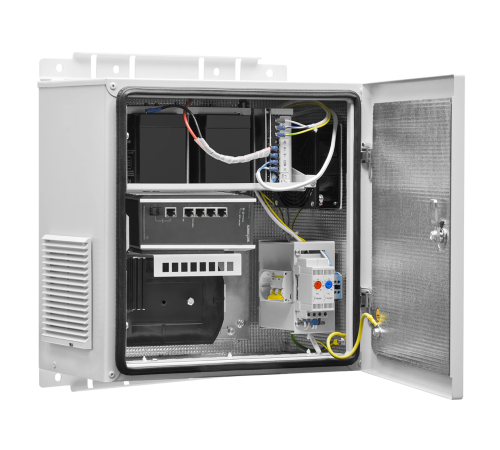 Настенный термошкаф 400x400x250 мм IP54 с ИБП SNR SNR-OWC-404025-IP54-UPS/48