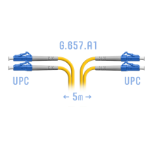 Патчкорд оптический LC/UPC SM G.657.A1 Duplex 5 метров SNR SNR-PC-LC/UPC-DPX-A-5m