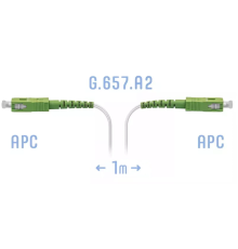 Патчкорд оптический FTTH SC/APC кабель 604-02-01W 1 метр SNR SNR-PC-FTTH-SC/APC-C-1m