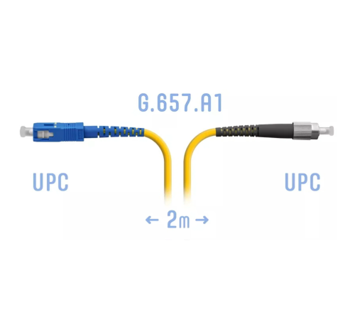Патчкорд оптический FC/UPC-SC/UPC SM G.657.A1 2 метра SNR SNR-PC-FC/UPC-SC/UPC-A-2m Патчкорд оптический FC/UPC-SC/UPC SM G.657.A1 2 метра SNR SNR-PC-FC/UPC-SC/UPC-A-2m