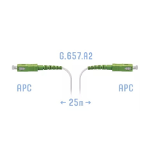 Патчкорд оптический FTTH SC/APC кабель 604-02-01W 25 метров SNR SNR-PC-FTTH-SC/APC-C-25m