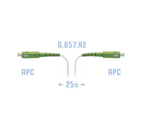 Патчкорд оптический FTTH SC/APC кабель 604-02-01W 25 метров SNR SNR-PC-FTTH-SC/APC-C-25m