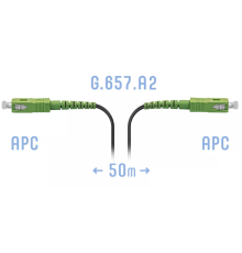 Патчкорд оптический FTTH SC/APC кабель 604-04-01 50 метров SNR SNR-PC-FTTH-SC/APC-E-50m