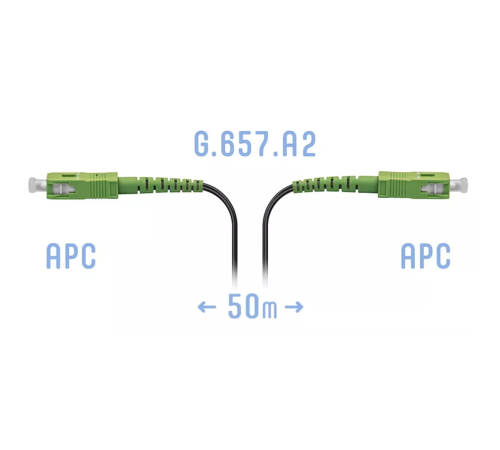 Патчкорд оптический FTTH SC/APC кабель 604-04-01 50 метров SNR SNR-PC-FTTH-SC/APC-E-50m