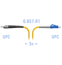 Патчкорд оптический LC/UPC-FC/UPC SM G.657.A1 3 метра SNR SNR-PC-LC/UPC-FC/UPC-A-3m