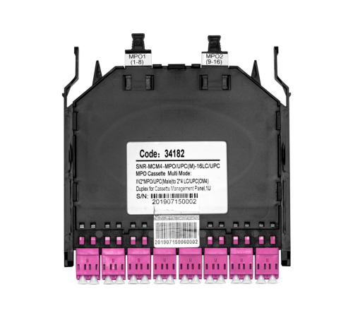 Кассета распределительная MPO/UPC на 16LC/UPC портов MM (OM4) для SNR SNR-CMP-144P SNR-MCM4-MPO/UPC (M) -16LC/UPC SNR-MCM4-MPO/UPC(M)-16LC/UPC