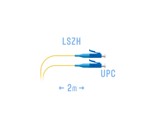 Шнур монтажный оптический LC/UPC SM G.657.A1 2 метра SNR SNR-PC-LC/UPC-A-2m (0,9)