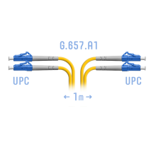 Патчкорд оптический LC/UPC SM G.657.A1 Duplex 1 метр SNR SNR-PC-LC/UPC-DPX-A-1m