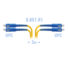 Патчкорд оптический SC/UPC SM G.657.A1 Duplex 5 метров SNR SNR-PC-SC/UPC-DPX-A-5m