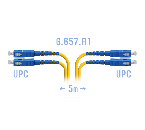 Патчкорд оптический SC/UPC SM G.657.A1 Duplex 5 метров SNR SNR-PC-SC/UPC-DPX-A-5m Патчкорд оптический SC/UPC SM G.657.A1 Duplex 5 метров SNR SNR-PC-SC/UPC-DPX-A-5m