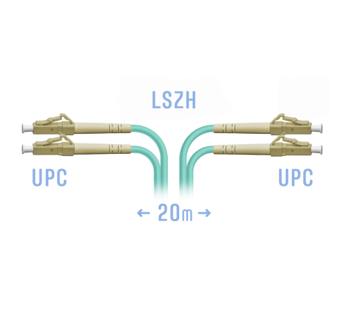 Патчкорд оптический LC/UPC MM Duplex 20 метров SNR SNR-PC-LC/UPC-MM-DPX-20m Патчкорд оптический LC/UPC MM Duplex 20 метров SNR SNR-PC-LC/UPC-MM-DPX-20m