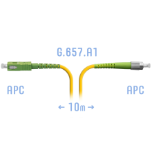 Патчкорд оптический FC/APC-SC/APC SM G.657.A1 10 метров SNR SNR-PC-FC/APC-SC/APC-A-10m