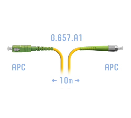 Патчкорд оптический FC/APC-SC/APC SM G.657.A1 10 метров SNR SNR-PC-FC/APC-SC/APC-A-10m Патчкорд оптический FC/APC-SC/APC SM G.657.A1 10 метров SNR SNR-PC-FC/APC-SC/APC-A-10m