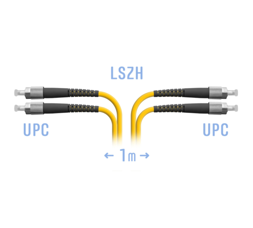 Патчкорд оптический FC/UPC SM Duplex 1 метр SNR SNR-PC-FC/UPC-DPX-1m