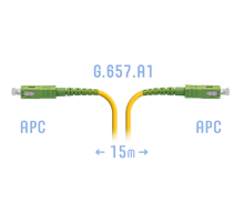 Патчкорд оптический SC/APC SM G.657.A1 15 метров SNR SNR-PC-SC/APC-A-15m
