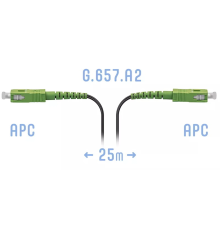 Патчкорд оптический FTTH SC/APC кабель 604-04-01 25 метров SNR SNR-PC-FTTH-SC/APC-E-25m