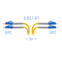 Патчкорд оптический LC/UPC SM G.657.A1 Duplex 3 метра SNR SNR-PC-LC/UPC-DPX-A-3m