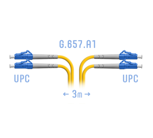 Патчкорд оптический LC/UPC SM G.657.A1 Duplex 3 метра SNR SNR-PC-LC/UPC-DPX-A-3m Патчкорд оптический LC/UPC SM G.657.A1 Duplex 3 метра SNR SNR-PC-LC/UPC-DPX-A-3m