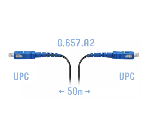 Патчкорд оптический FTTH SC/UPC кабель 604-04-01 50 метров SNR SNR-PC-FTTH-SC/UPC-E-50m